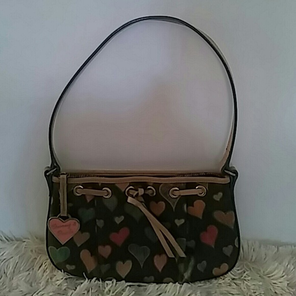 Dooney & Bourke Handbags - Dooney And Bourke Handbag Purse Hearts Print Gray